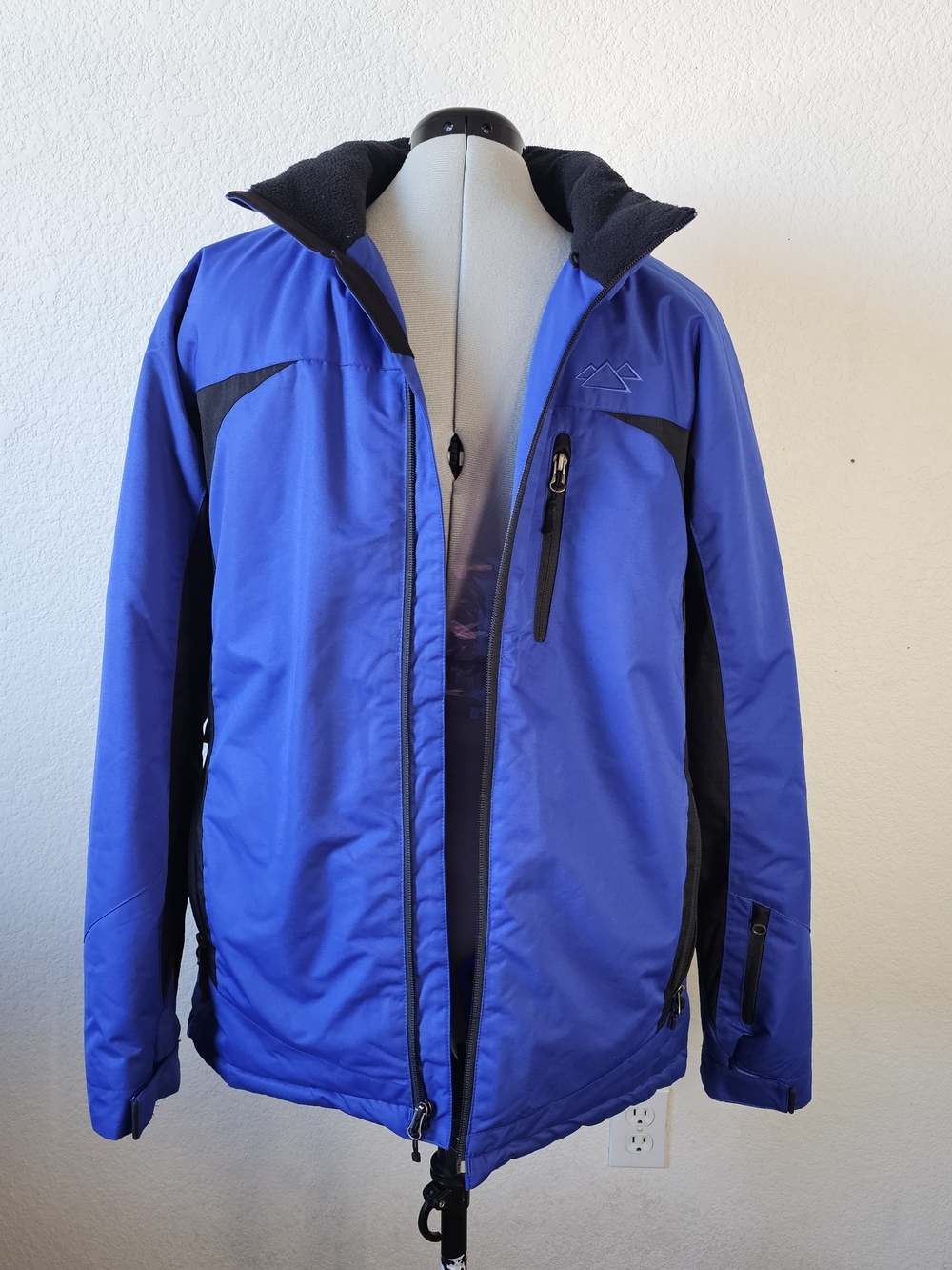 Men's Royal Blue Ski Jacket with Black Panels